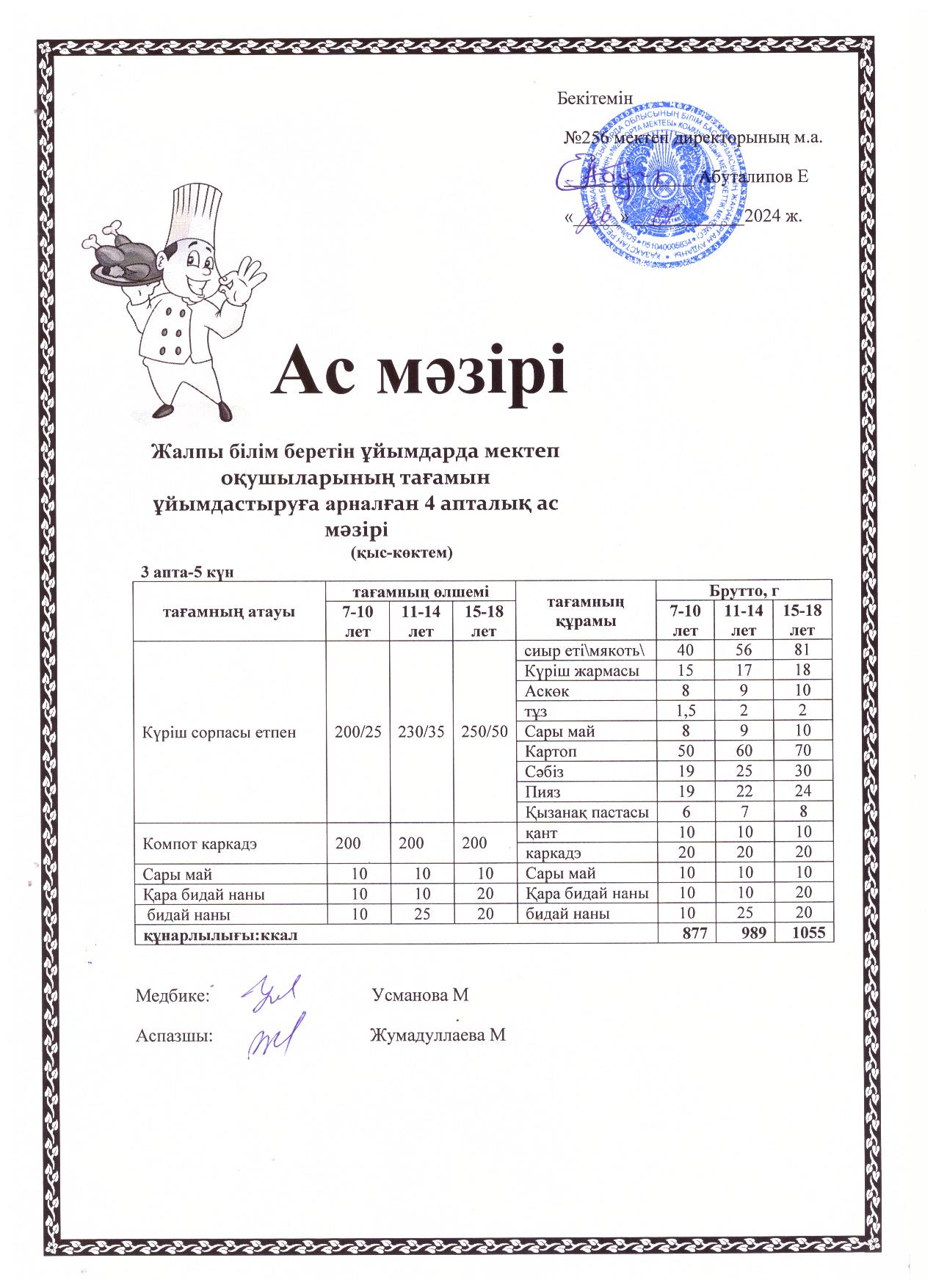 Ас мәзірі